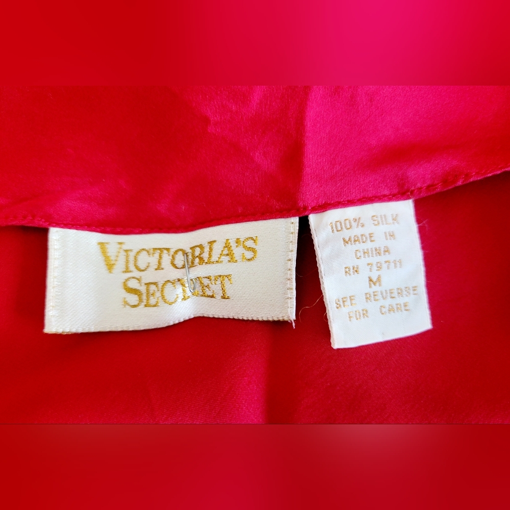 Victoria's Secret Gold Label Luxe 100%Silk SexyRed Slip Chemise Nightgown Medium - Picture 2 of 16